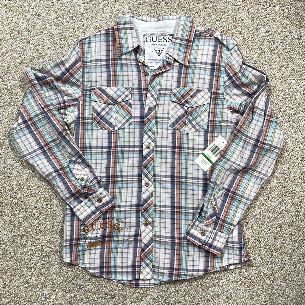 Guess plaid button shirt